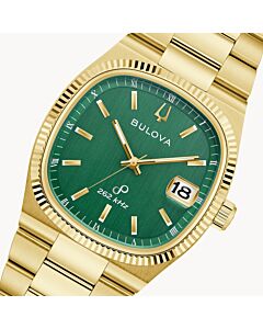Bulova Super Seville Day-Date 262kHz Frequency Gold-tone Watch 97B237