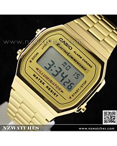 Casio Vintage Retro style Unisex Gold Digital Watch A168WG-9, A168WG