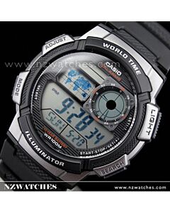 Casio Sporty Digital World Time 100M Sport Watch AE-1000W-1B, AE1000W