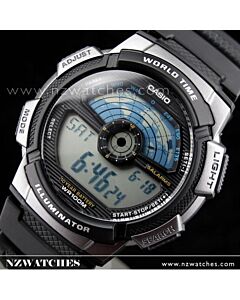 Casio Men's World Time Alarm Digital Sports Watch AE-1100W-1A, AE1100W