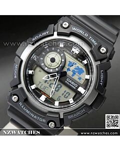 Casio Analog Digital World Time 100M Sport Watch AEQ-200W-1AV, AEQ200W