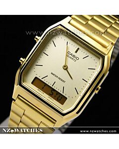 CASIO DIGITAL ANALOG VINTAGE WATCH AQ-230GA-9D, AQ230GA GOLD