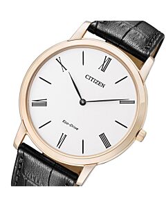Citizen Eco-Drive Ultra‑slim 39mm Leather Strap Stiletto Watch AR1113-12B
