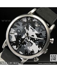 Emporio Armani Camouflage Leather Strap Men Watch AR1816