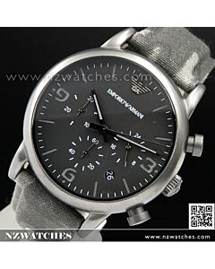 Emporio Armani Black Dial Canvas Camouflage Strap Men Watch AR1817