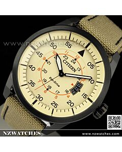 Citizen Eco-Drive Aviator Fabric Strap Mens Watch AW1365-19P