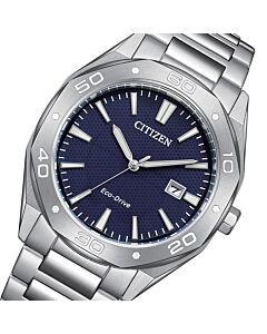 Citizen Eco-Drive Black Dial 100M Stainless Steel Watch BM7631-52E
