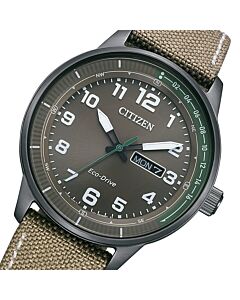 Citizen Eco-Drive Military Style Brown Dial Mens Watch BM8595-16H