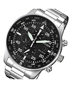 Citizen Eco-Drive Chronograph Leather Strap Mens Watch CA0695-17E