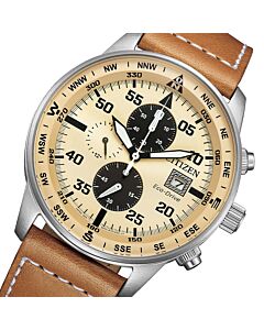 Citizen Eco-Drive Chronograph Leather Strap Watch CA0880-15X