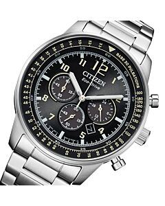 Citizen Eco-Drive Chronograph Black Stainless Steel Watch CA4505-80L