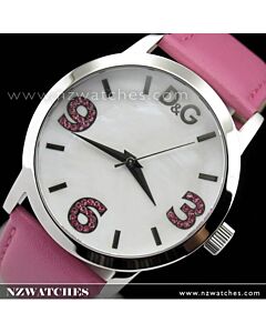 D&G Pose Ladies' White Dial Leather Strap Watch DW0693