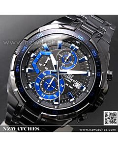 Casio Edifice Black Blue Ion Plated Mens Watches EFR-539BK-1A2V, EFR539BK