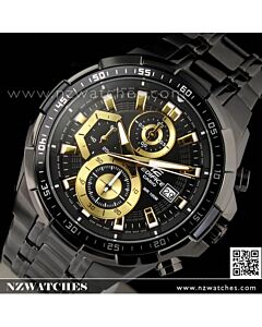 Casio Edifice Black Gold Ion Plated Mens Watches EFR-539BK-1AV, EFR539BK