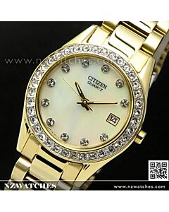 Citizen Gold Plated Mother of Pearl Ladies Dress Watch EU2682-57D