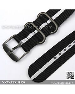 Luminox Original Replacement 23mm Black White Nylon Strap FN-3950-10