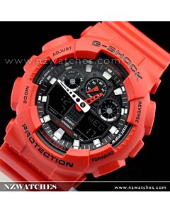 Casio G-Shock Red Analog Digital Watch GA-100B-4A GA100B