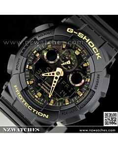 Casio G-Shock Camouflage Black Gold Analog Digital Display Watch GA-100CF-1A9, GA110BC