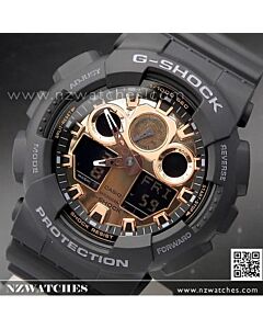 Casio G-Shock Black and Rose Gold Analog Digital Watch GA-100MMC-1A, GA100MMC