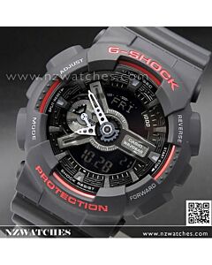 Casio G-Shock 200M Analog Digital Black and Red Sport Watch GA-110HR-1A, GA110HR