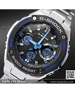 Casio G-Shock Analog Digital Solar Stainless Steel Band Sport Watch GST-S100D-1A2, GSTS100D