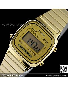 Casio Retro Gold Tone Digital Ladies Watches LA670WGA-9DF, LA670WGA