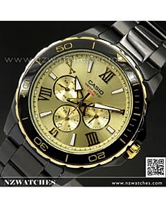 Casio Black Ion Plated Screw Lock Crown Watch MTD-1075BK-9AV, MTD1075BK