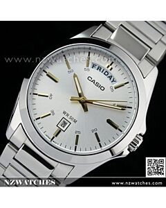 Casio Date Day Stainless Steel Band Dress Watch MTP-1370D-7A2, MTP1370D