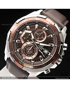 Casio Edifice Chronograph Genuine Leather Band Mens Watches EFR-539L-7BV, EFR539L