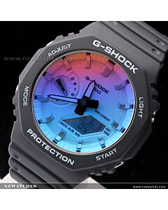 Casio G-Shock Carbon Core Guard Iridescent Color Watch GA-2100SR-1A, GA2100SR