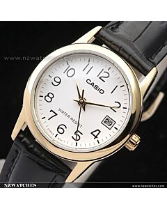 Casio Day Date Quartz Leather Strap Ladies Watch LTP-V002GL-7B2, LTPV002GL