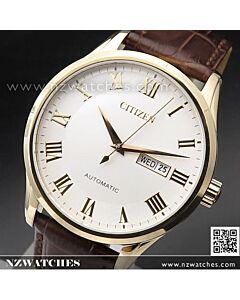 Citizen Rose Gold Calf Leather Automatic Mens Watch NH8363-14A