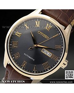 Citizen Machanical Automatic Brown Leather Strap Watch NH8363-14H