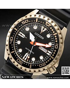 Citizen Automatic 100m Rubber Strap Rose Gold Sport Watch NH8383-17E