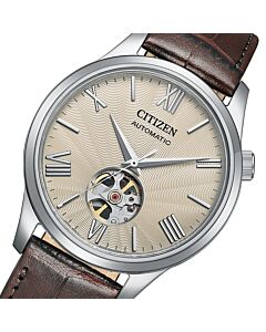 Citizen Automatic Open Heart Leather Strap Mens Watch NH9130-17A