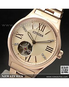 Citizen Automatic Pink Gold Swarovski Ladies Watch PC1003-58X