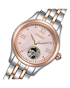 Citizen Skeleton Dial Two-Tone Automatic Ladies Watch PR1044-87X