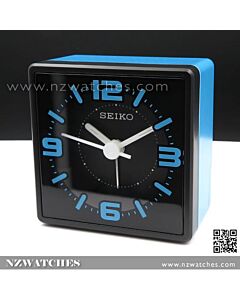 Seiko QHE091L Blue Analogue Bedside Beep Alarm Clock