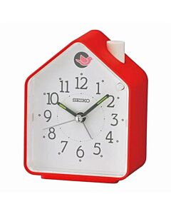 Seiko QHP010R Bird Sound Compact Stylish White Red11cm Alarm Clock
