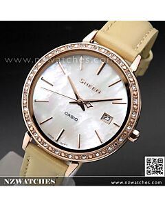 Casio Sheen Swarovski Crystals Mother of pearl Ladies Watch SHE-4052PGL-7B, SHE4052PGL