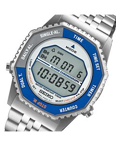 Seiko Rotocall Reissue Gray Blue Chronograph Digital Watch SMGG21P1