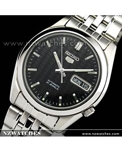 SEIKO 5 Automatic Watch See-thru Back, SNK361K1 Logo Background Black