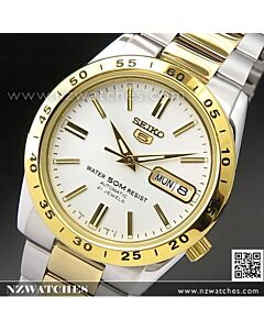 Seiko 5 Two Tone White Face Day Date Mens Watch SNKE04K1, SNKE04