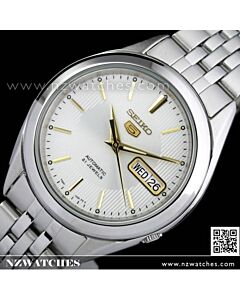 SEIKO 5 Automatic White Gold Mens Watch See-thru Back SNKL17K1, SNKL17