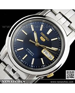 SEIKO 5 Automatic Blue Gold Mens Watch See-thru Back SNKL79K1, SNKL79