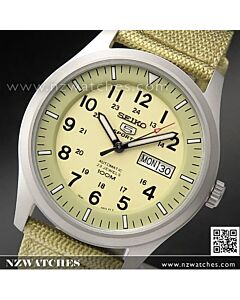 Seiko 5 Military Khaki Automatic 100m Mens Nylon Watch SNZG07K1, SNZG07