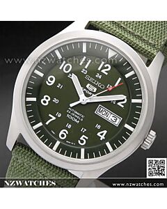 Seiko 5 Military Green Automatic 100m Mens Nylon Watch SNZG09K1, SNZG09