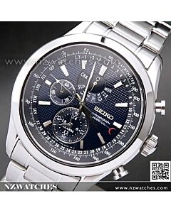 Seiko Chronograph Perpetual Blue Dial Alarm Mens Watch SPC125P1, SPC125