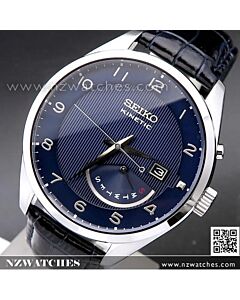 Seiko Kinetic Blue Dial Leather Strap Mens Watch SRN061P1, SRN061