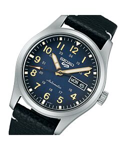Seiko 5 Automatic Field Mid Size Military Leather Strap Watch SRPG39K1